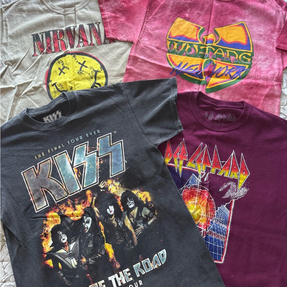 KISS/Def Leppard/WuTang/Nirvana Shirts